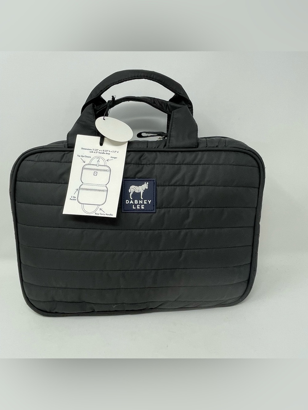 Dabney Lee Cosmetic Travel Case Hanging Makeup Bag Black New! NWT